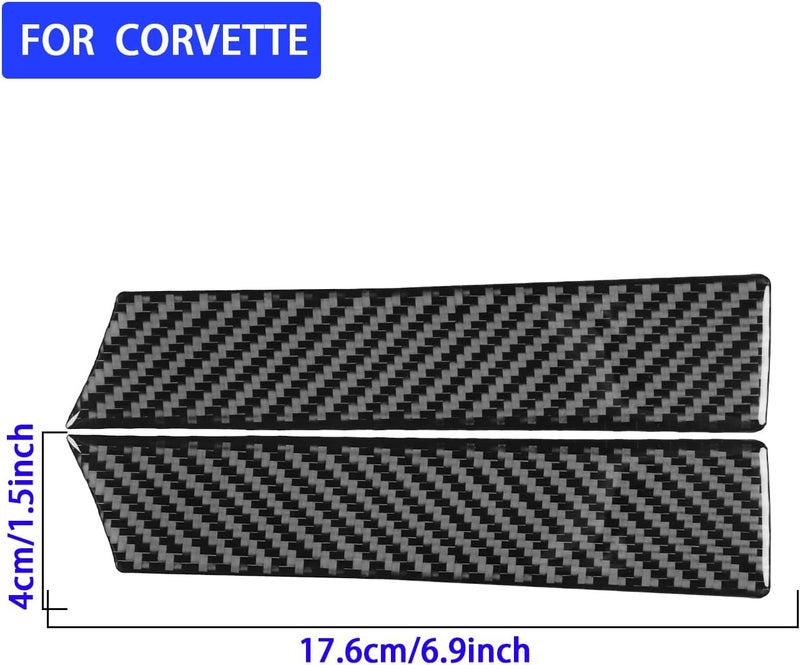 Edinstry 2pcs Black Carbon Fiber Rear Engine Compartment Trim Sticker for Corvette C8 2020-2024, Interior Side Engine Decoration, Durable Car Accessory - Image 4